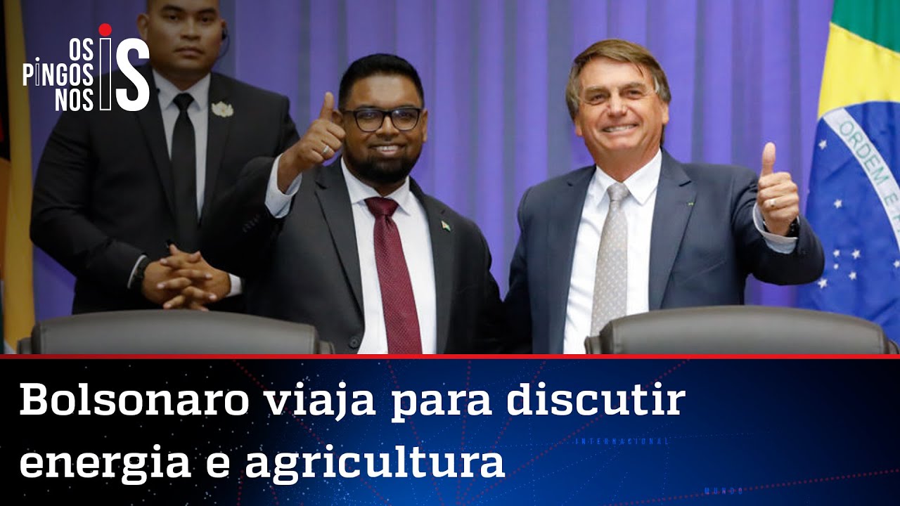Bolsonaro é recebido com honras e se reúne com líder da Guiana