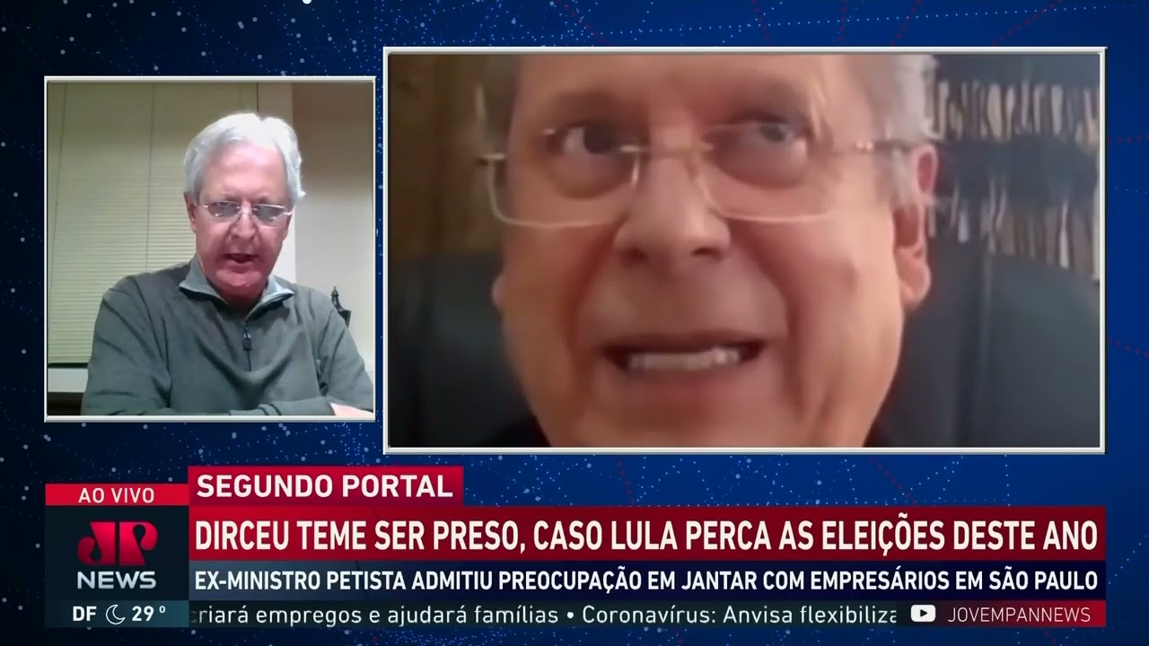 José Dirceu confessa medo de ser preso, caso Lula perca a eleição